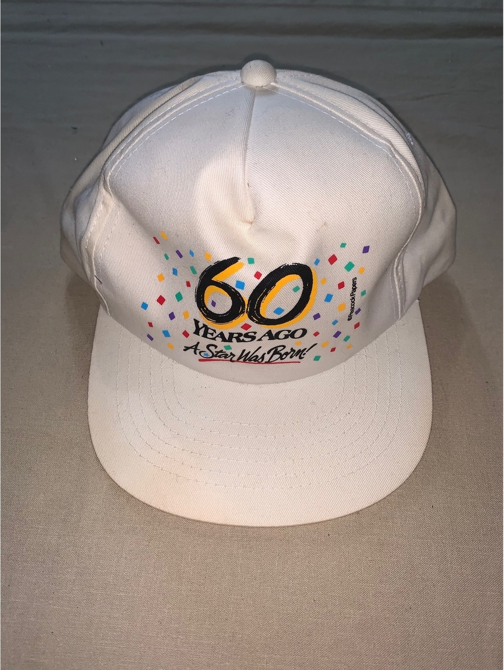 White 60 Years anniversary snapback cap
